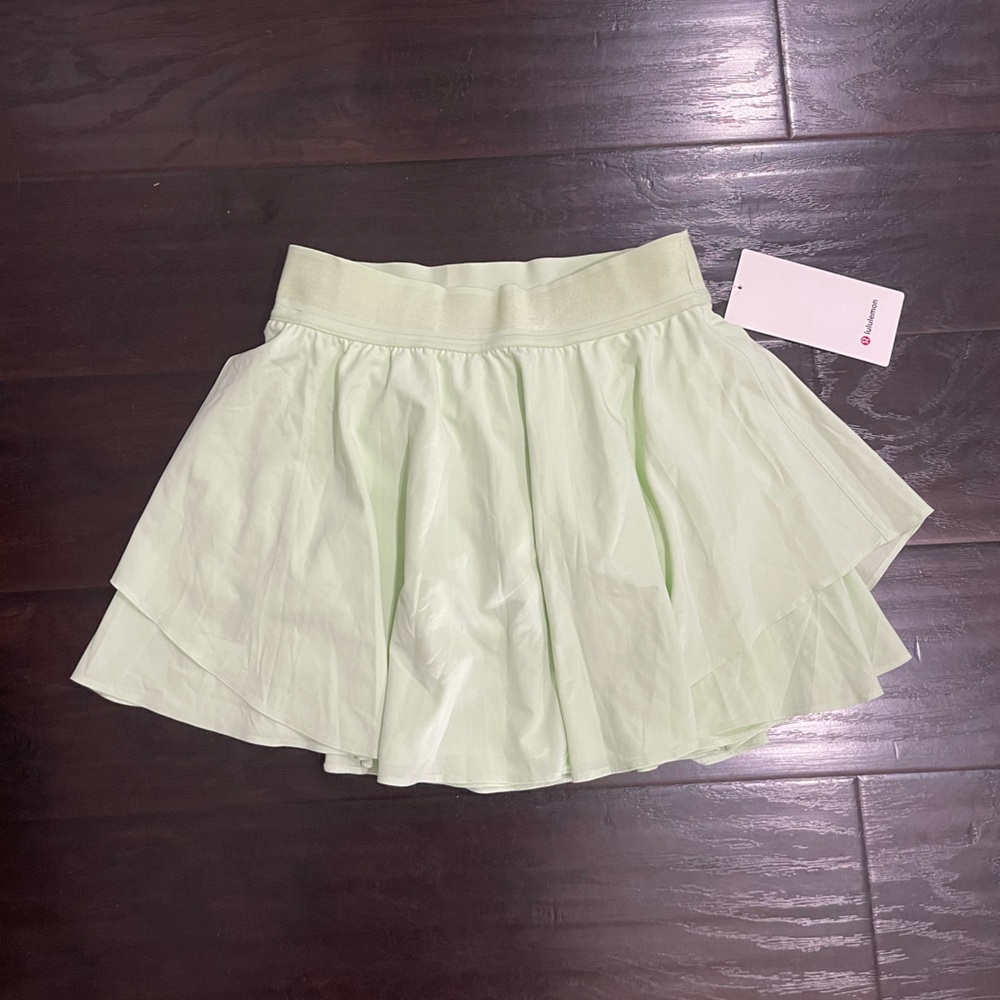 Lululemon Court Rival High Rise Skirt Skort Lime Green Size 6 NWT Athleticwear